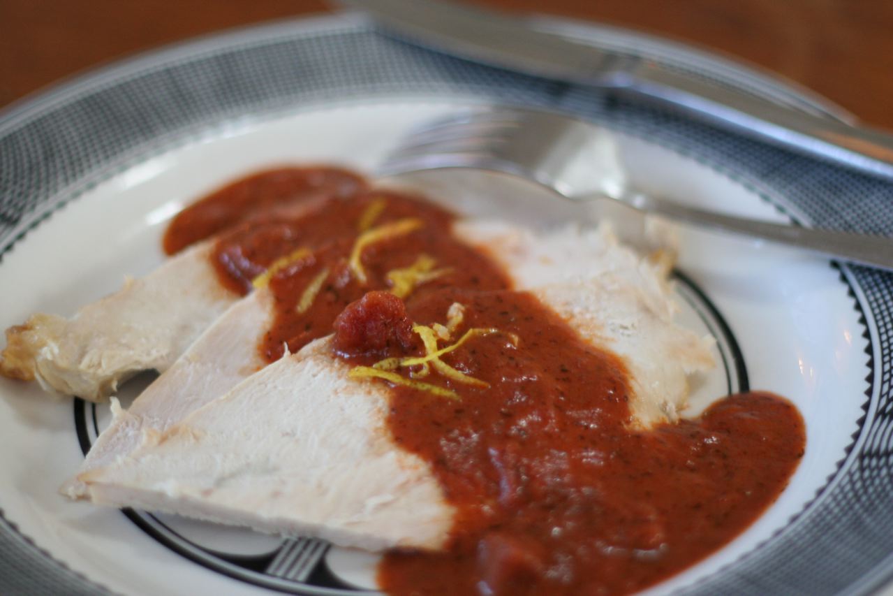 Sliced Turkey with Paprika Tomato Sauce
