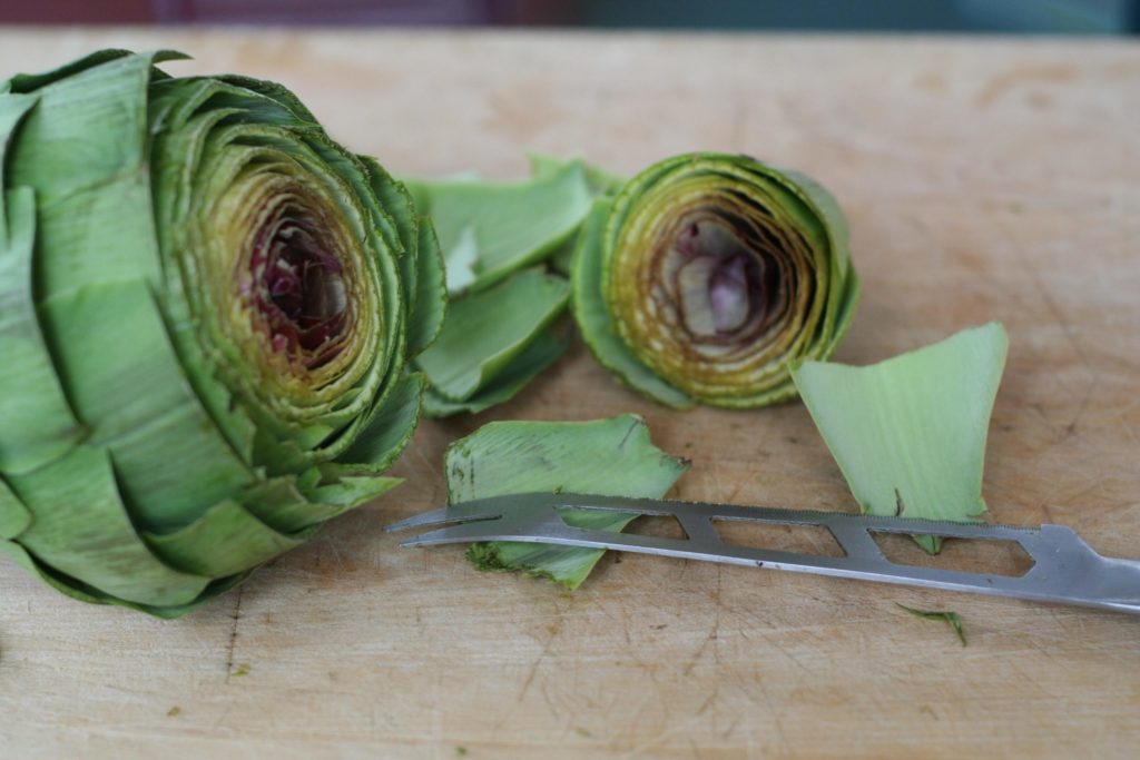 Top Cut Off an Artichoke