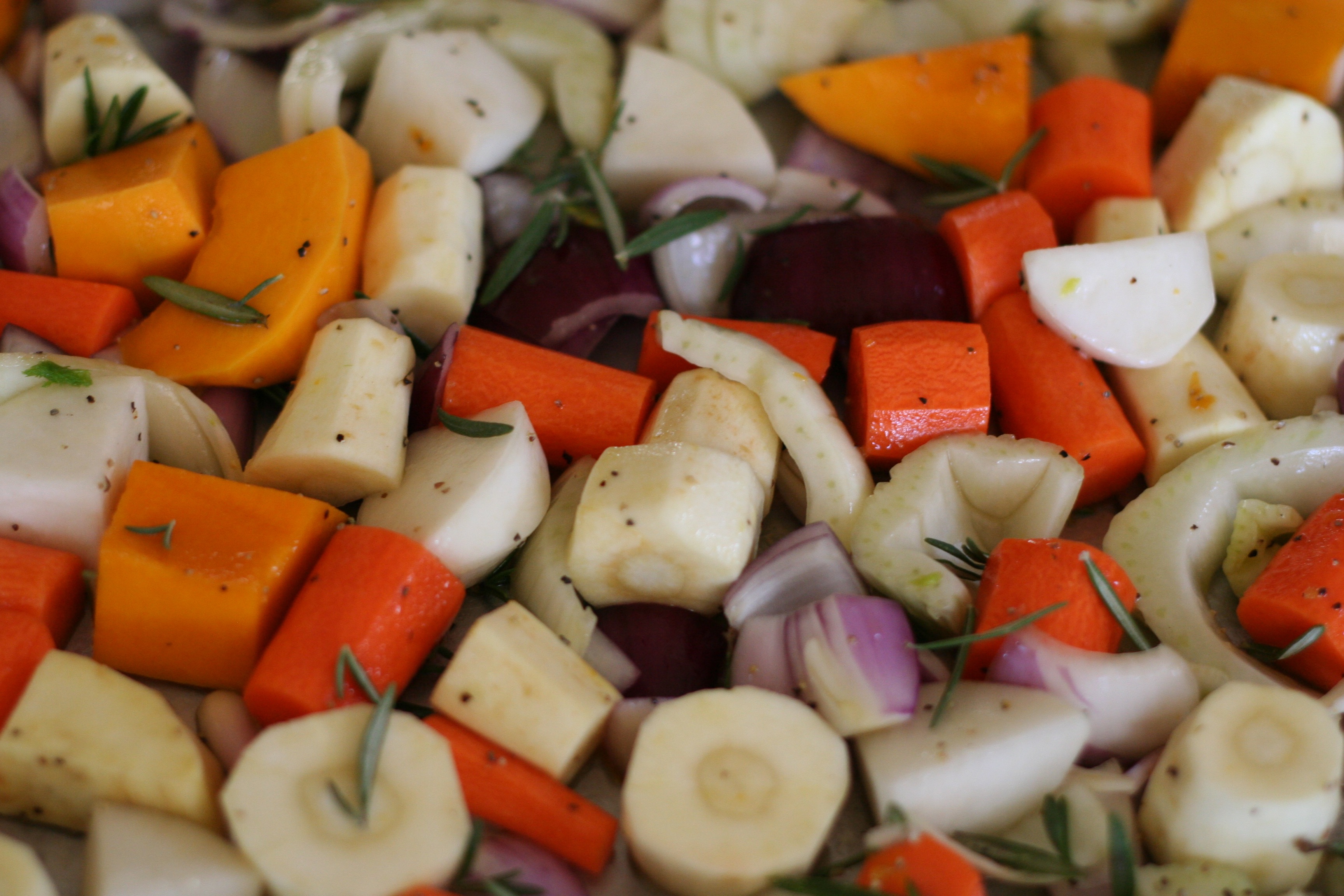Vegetables Ready for Roasting
